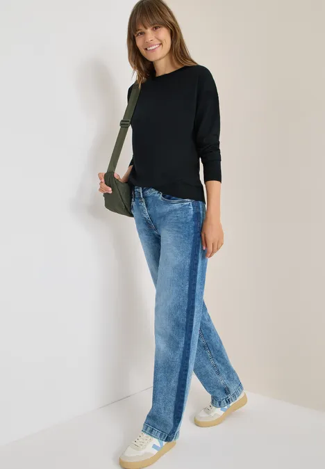 Pull-over avec détail structuré Black