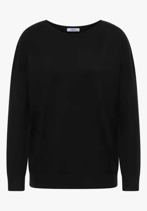 Pull-over avec détail structuré Black