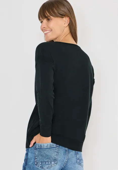 Pull-over avec détail structuré ink green