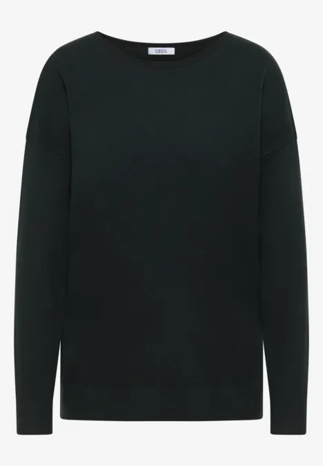 Pull-over avec détail structuré ink green