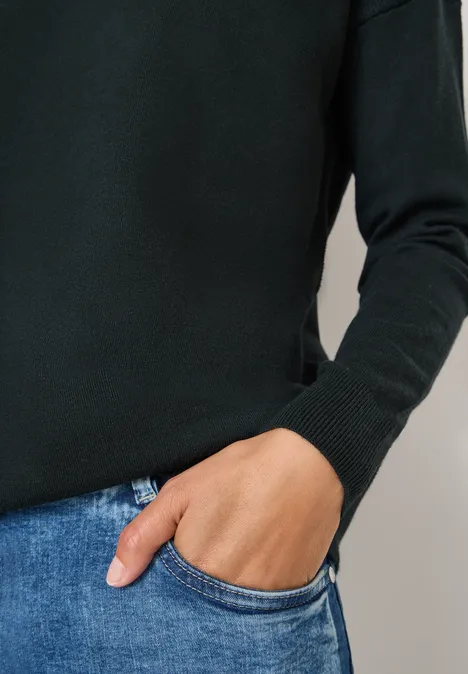 Pull-over avec détail structuré ink green