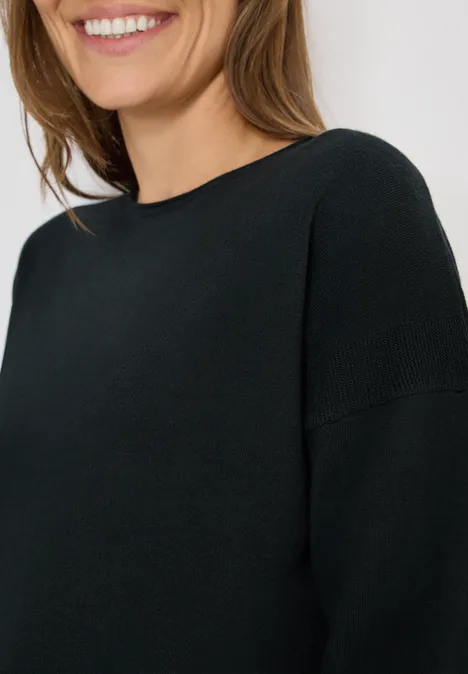 Pull-over avec détail structuré ink green