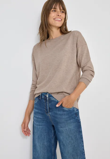 Pull-over avec détail structuré toffee cream melange