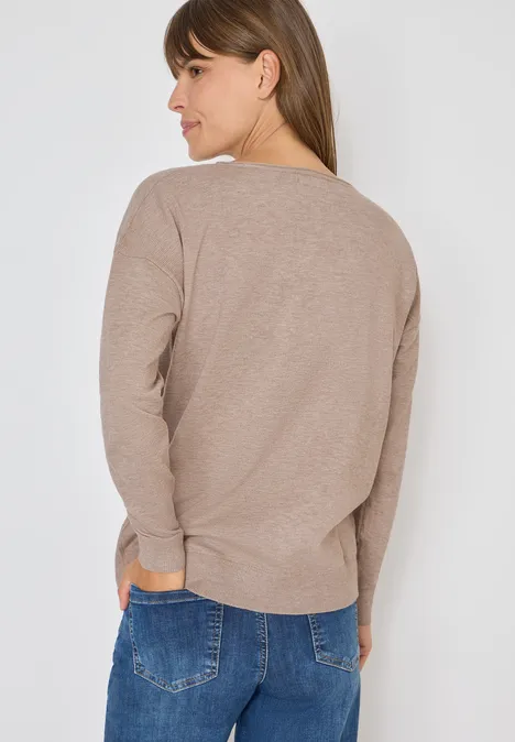Pull-over avec détail structuré toffee cream melange