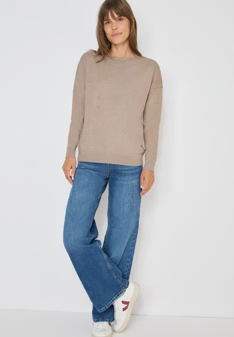 Pull-over avec détail structuré toffee cream melange