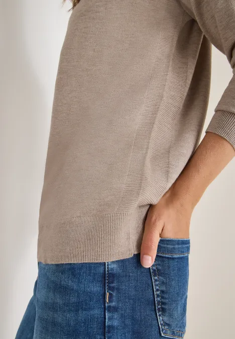 Pull-over avec détail structuré toffee cream melange