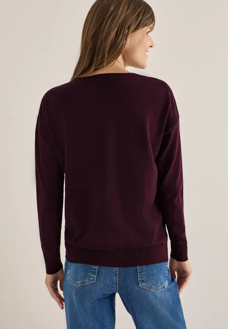 Pull-over avec détail structuré eggplant red
