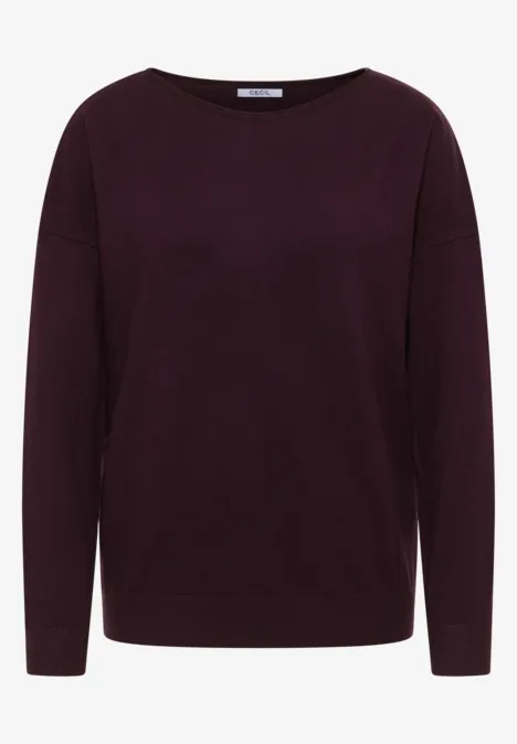 Pull-over avec détail structuré eggplant red
