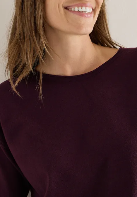Pull-over avec détail structuré eggplant red