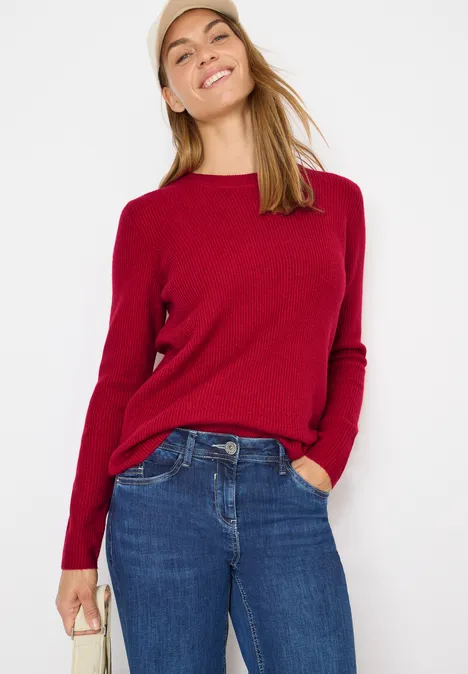 Pull-over avec détails structurés beaujolais red