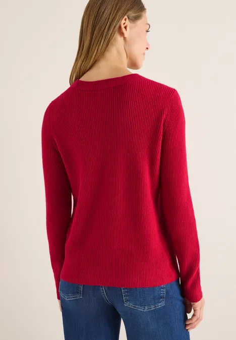 Pull-over avec détails structurés beaujolais red