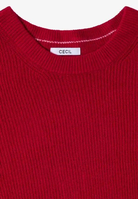 Pull-over avec détails structurés beaujolais red