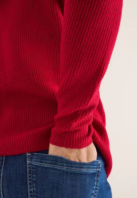 Pull-over avec détails structurés beaujolais red