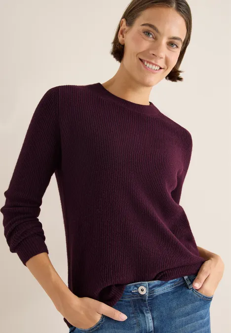 Pull-over avec détails structurés eggplant red
