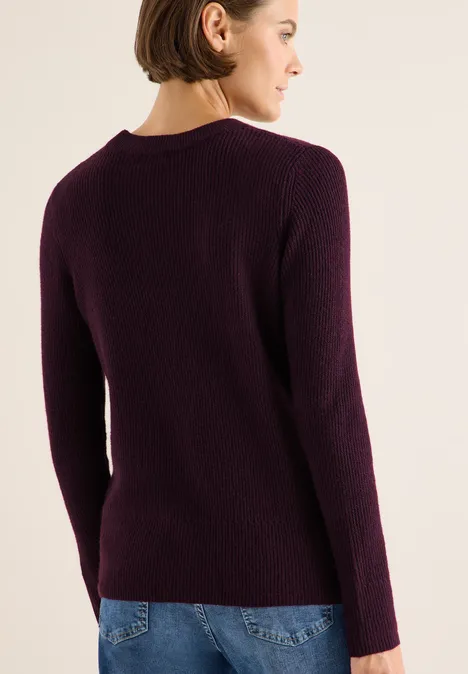Pull-over avec détails structurés eggplant red