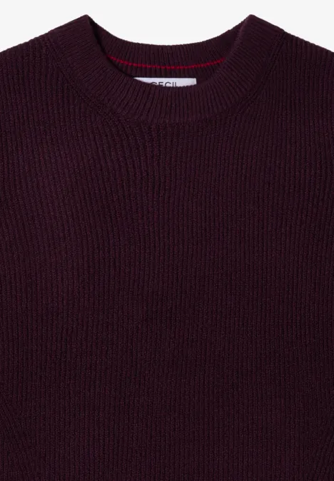 Pull-over avec détails structurés eggplant red
