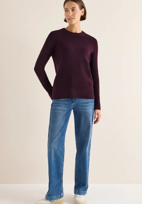 Pull-over avec détails structurés eggplant red