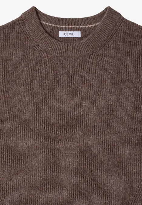Pull-over avec détails structurés mushroom taupe melange