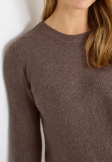 Pull-over avec détails structurés mushroom taupe melange