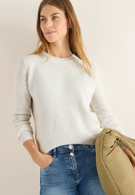 Pull-over avec détails structurés eggshell melange