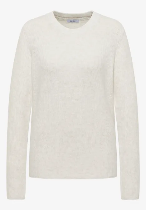 Pull-over avec détails structurés eggshell melange