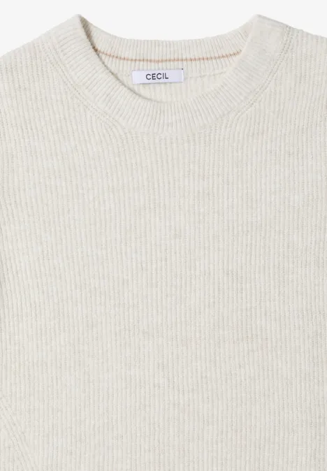 Pull-over avec détails structurés eggshell melange