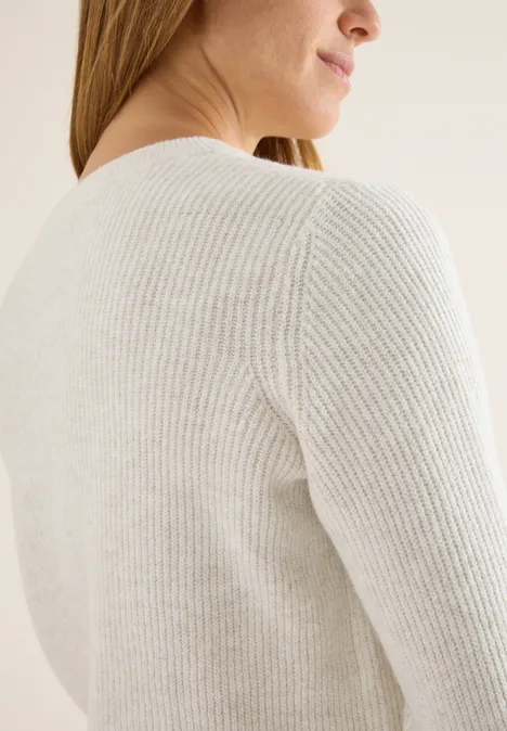 Pull-over avec détails structurés eggshell melange
