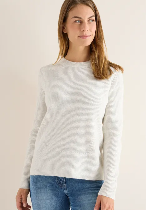 Pull-over avec détails structurés eggshell melange