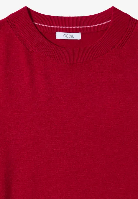 Doux pull à col rond beaujolais red