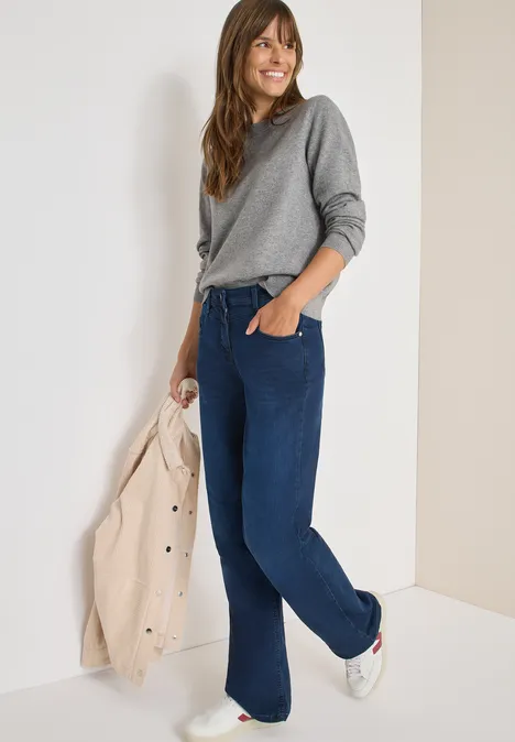 Doux pull à col rond sporty grey melange