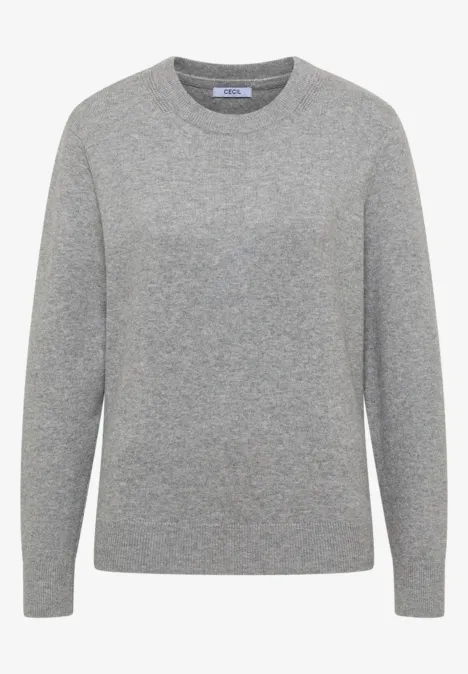 Doux pull à col rond sporty grey melange