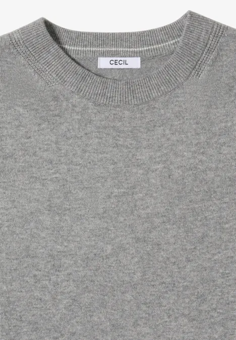 Doux pull à col rond sporty grey melange