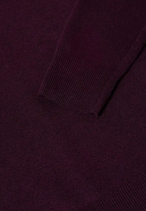 Softer Rundhals Pullover eggplant red