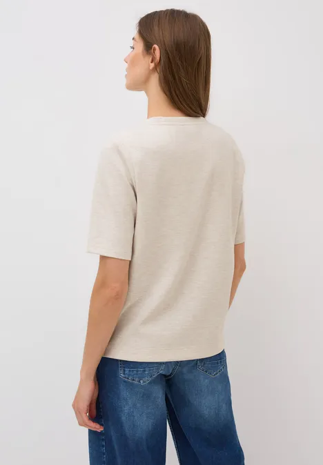 Kurzarmsweatshirt light beige melange