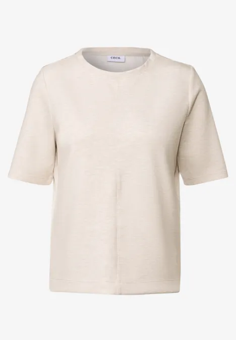 Kurzarmsweatshirt light beige melange