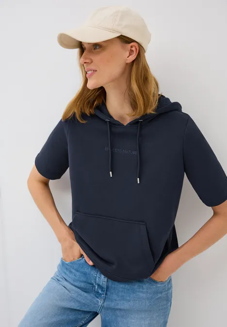 Kurzarmsweatshirt mit Kapuze urban dark blue