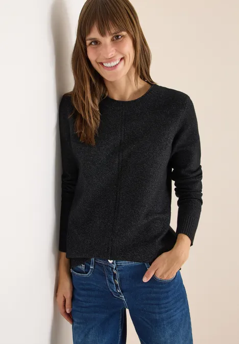 Kuscheliger Pullover black melange
