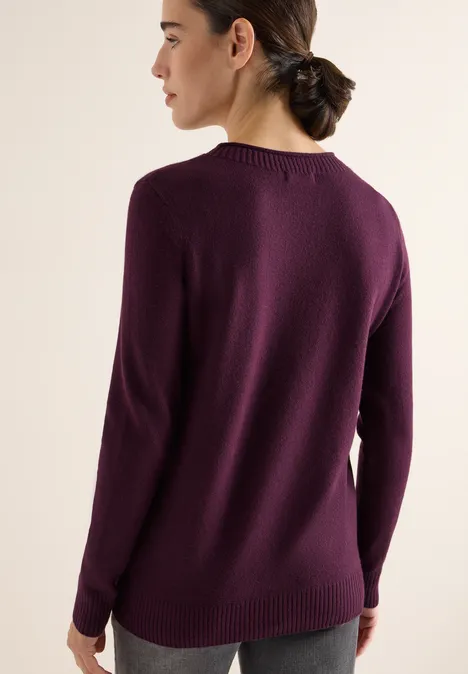 Kuscheliger Pullover eggplant red