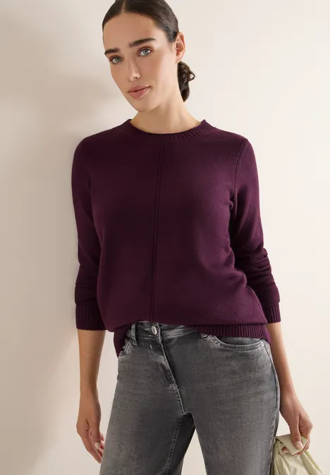 Kuscheliger Pullover eggplant red
