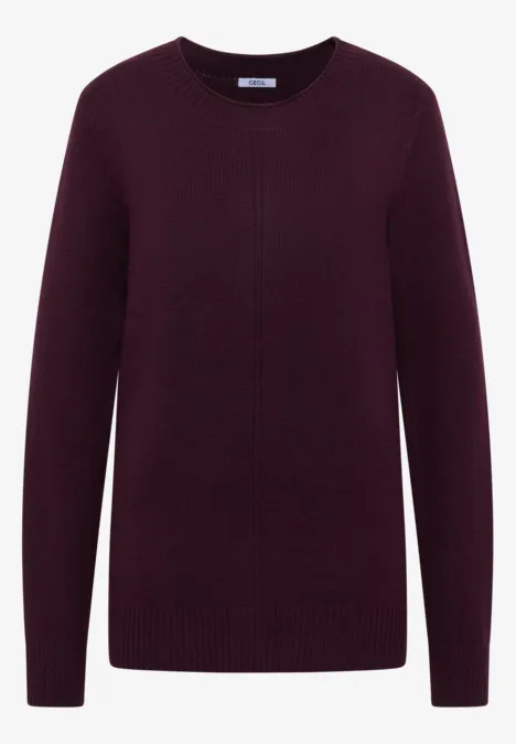 Kuscheliger Pullover eggplant red