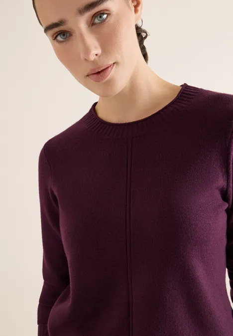 Kuscheliger Pullover eggplant red