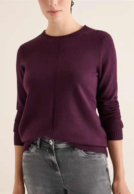 Kuscheliger Pullover eggplant red