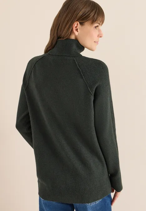 Trui met structuurmix active khaki melange