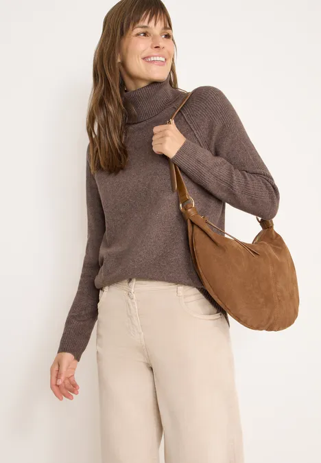 Strukturmix Pullover mushroom taupe melange