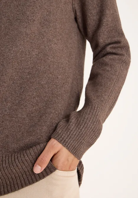 Strukturmix Pullover mushroom taupe melange