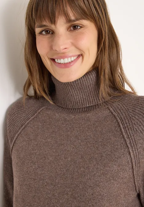 Strukturmix Pullover mushroom taupe melange