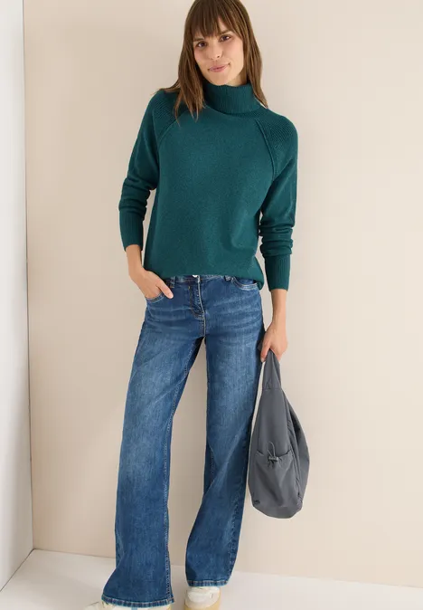 Strukturmix Pullover dark sea green melange Strukturmix Pullover dark sea green melange