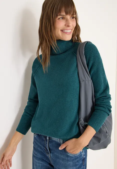 Strukturmix Pullover dark sea green melange Strukturmix Pullover dark sea green melange
