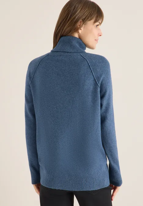 Strukturmix Pullover cotton blue melange