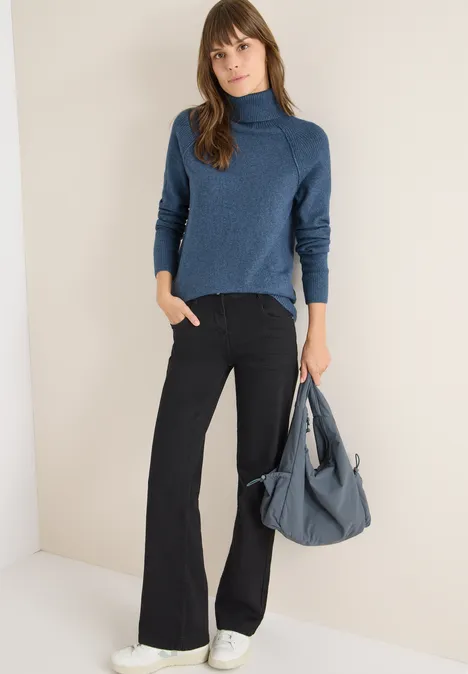 Strukturmix Pullover cotton blue melange